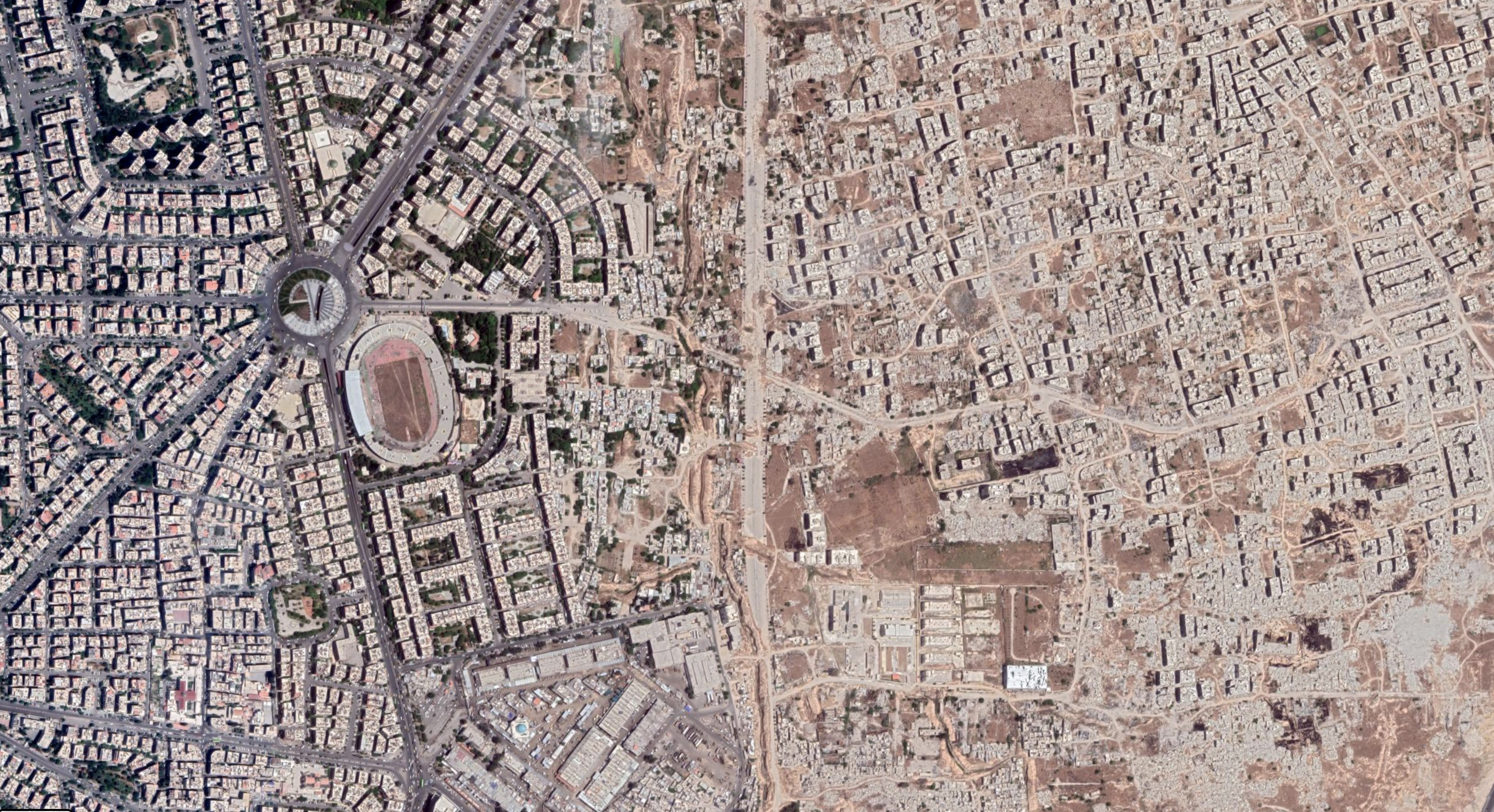 Ein Satellitenbild von Damaskus